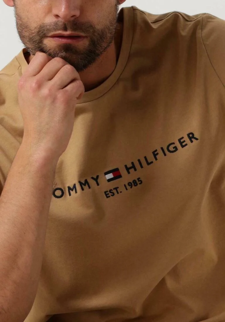 TOMMY HILFIGER khaki tommy hilfiger t-shirt tommy logo tee