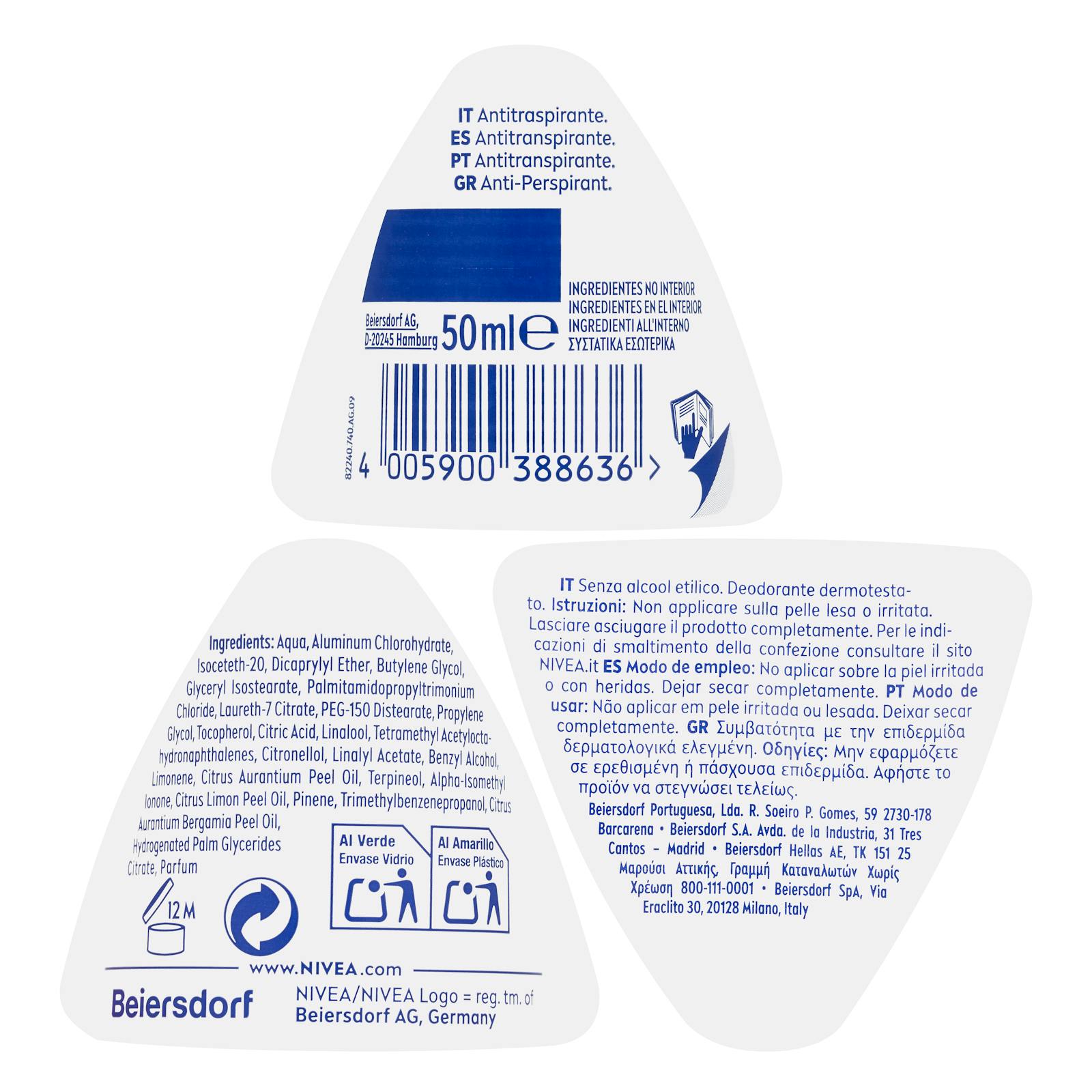 Déodorant anti-transpirant à bille Invisible Black & White de Nivea