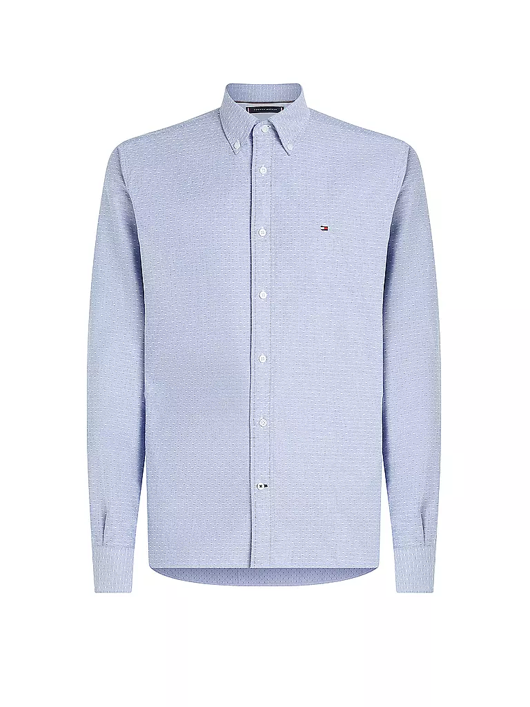 TOMMY HILFIGER Hemd Regular Fit DOBBY hellblau