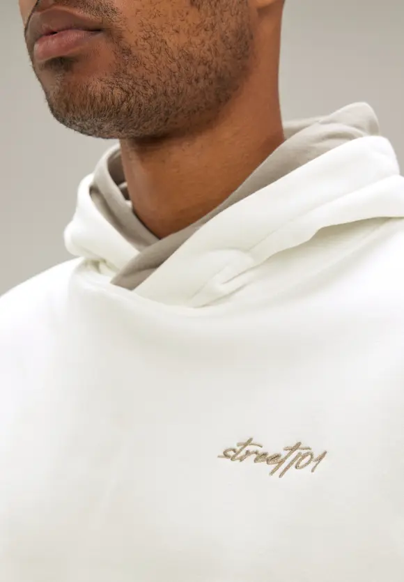 Hoodie Sweasthirt mit Kapuze - broken white