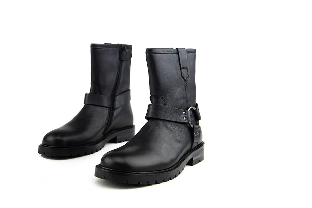 Hip Bikerboot Zwart Combi