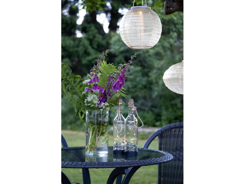 Star Trading Laterne Solar Bottle, Transparent Glasflasche mit Lichterkette