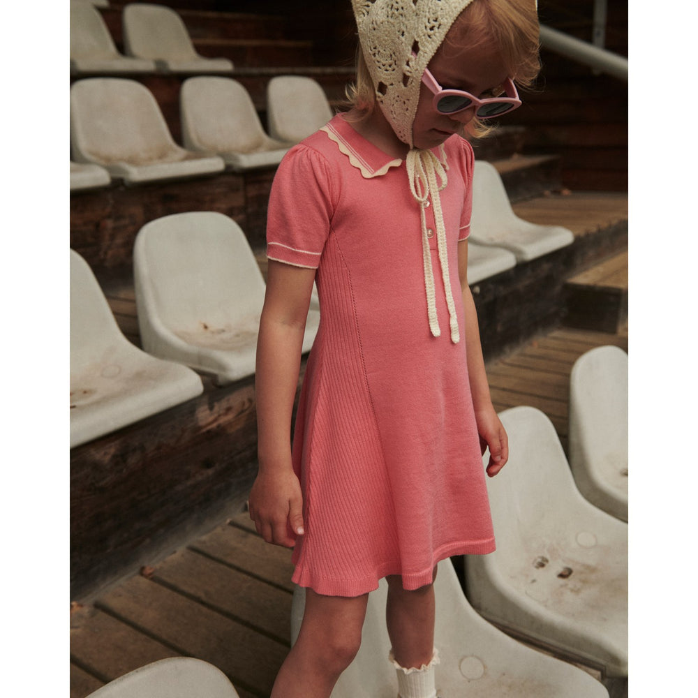 Køb COPENHAGEN COLORS Pink Comb. Strikket Peplum Kjole