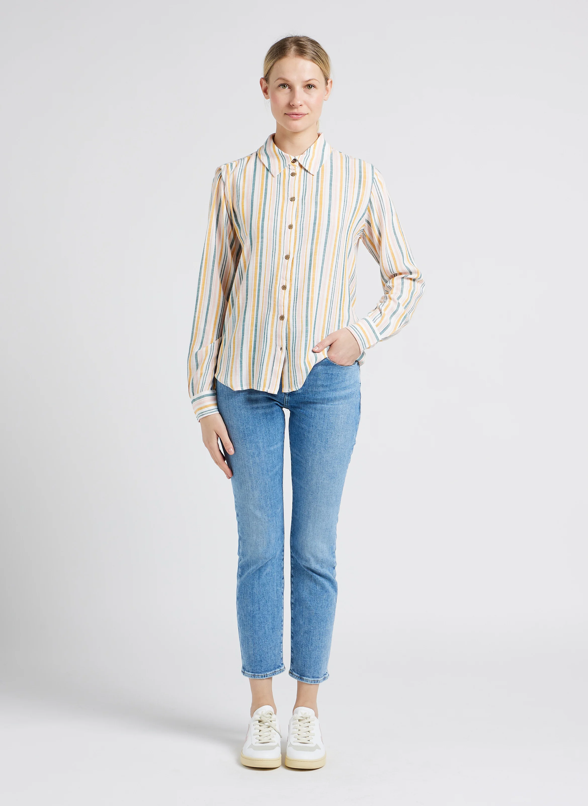 ILLUSION BRIGHTNESS - Jean skinny délavé en coton mélangé| Bleu