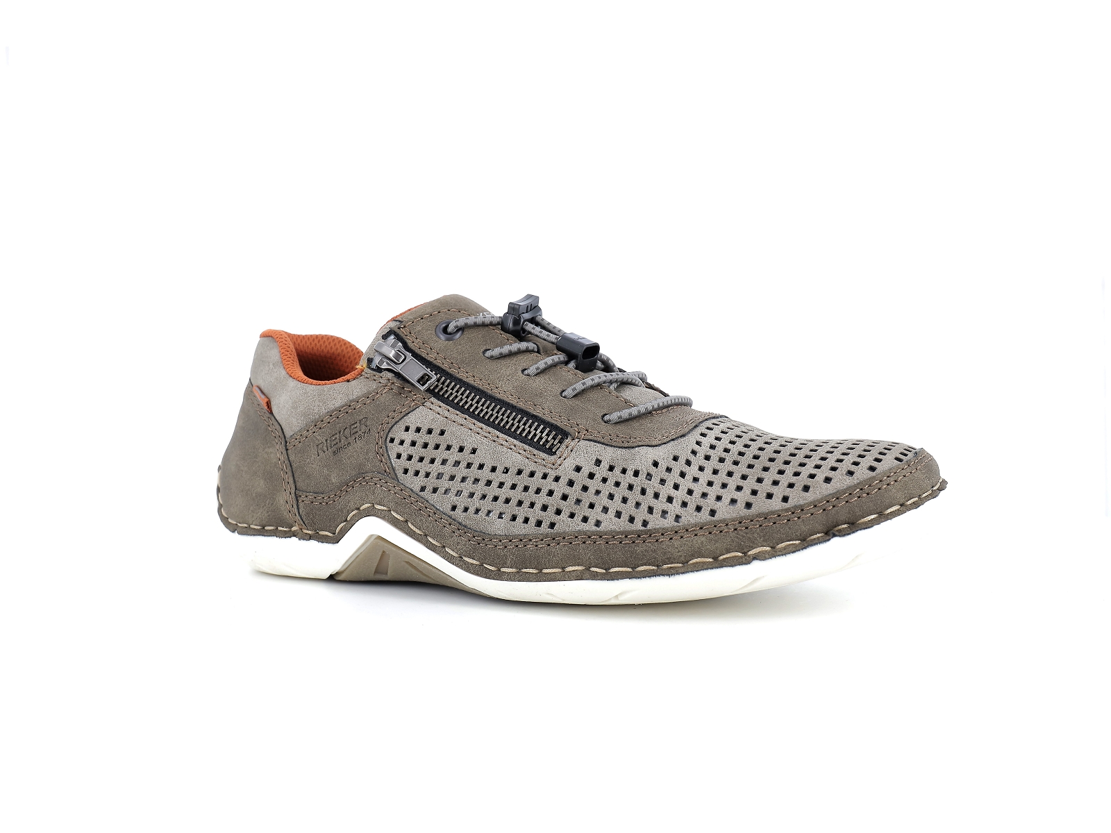 Rieker-07560 Matières combinées Taupe