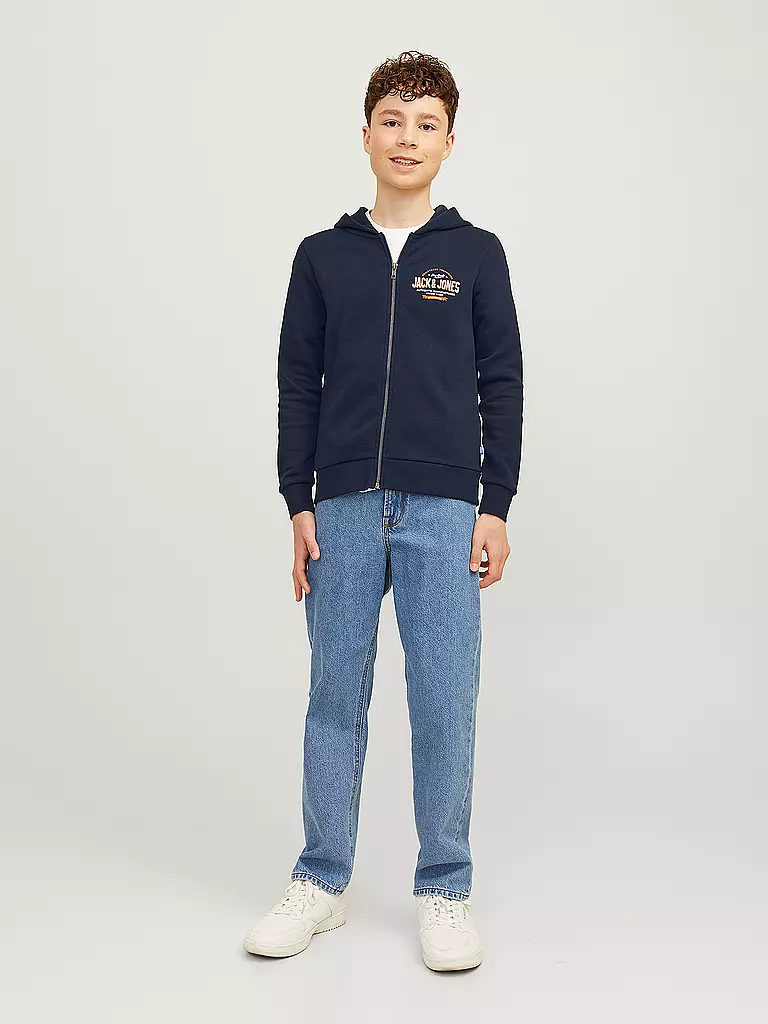 JACK & JONES Jungen Kapuzensweattjacke  JJELOGO dunkelblau