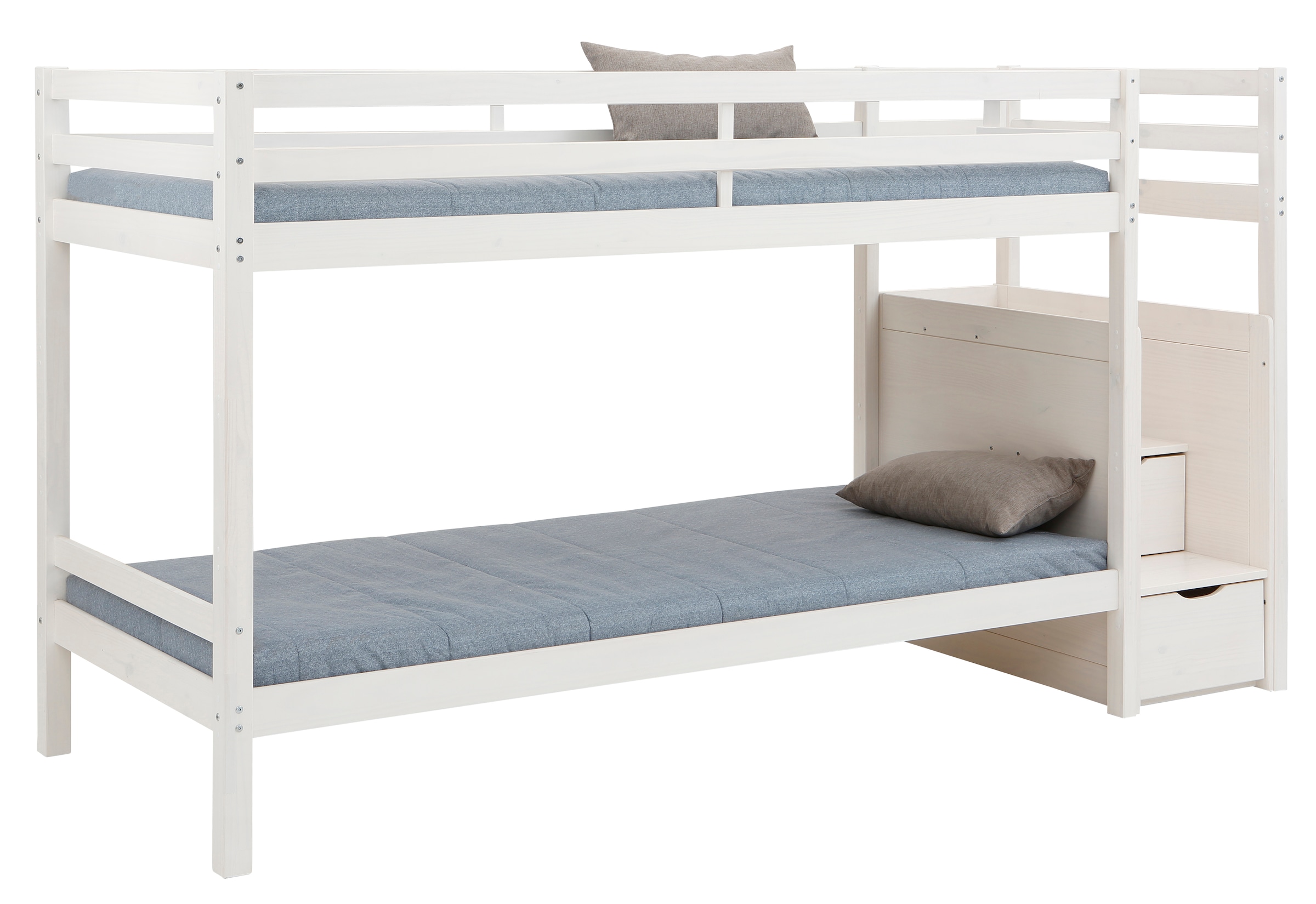Lüttenhütt Etagenbett »Alpi, Belastbarkeit 250 KG!« Kiefernholz, Etagenbett, inklusive Lattenrost, Liefefläche 90x200 cm