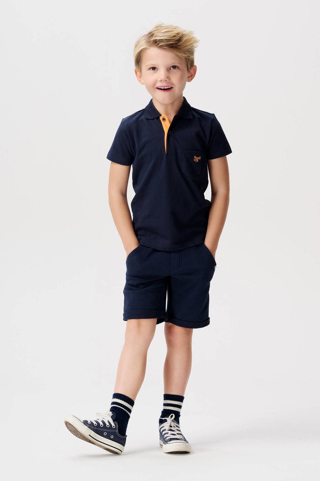 Noppies regular fit sweatshort blauw
