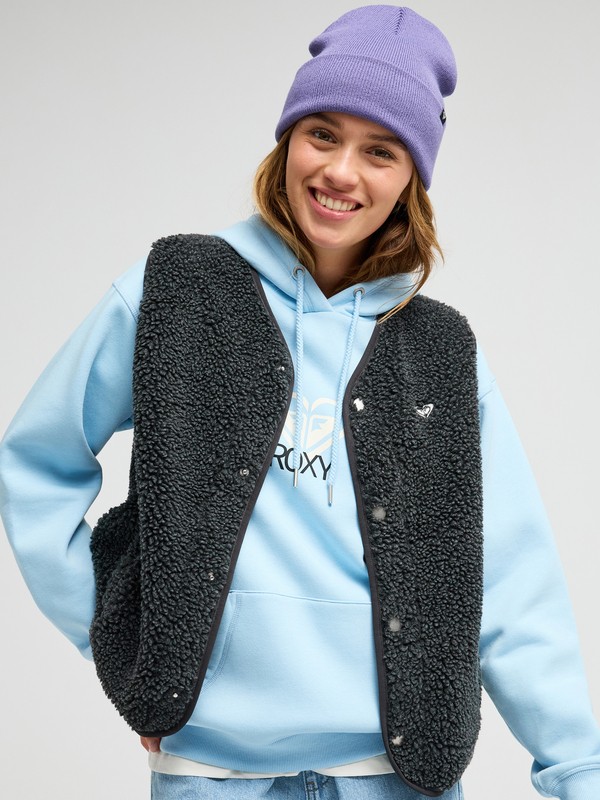 Iconic Town Gilet en polaire sherpa Noir Femme