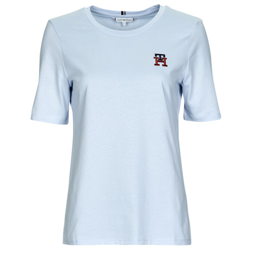 Tommy Hilfiger - REG MONOGRAM EMB C-NK SS - Bleu ciel