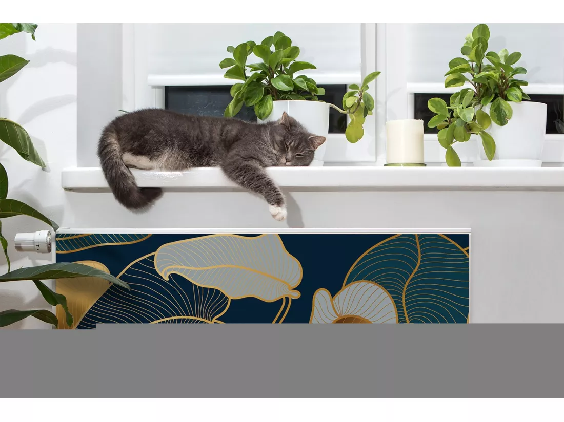 Tapis magnétique pour radiateur - Feuilles Plantes 80 x 60 cm, Aimant pour radiateur