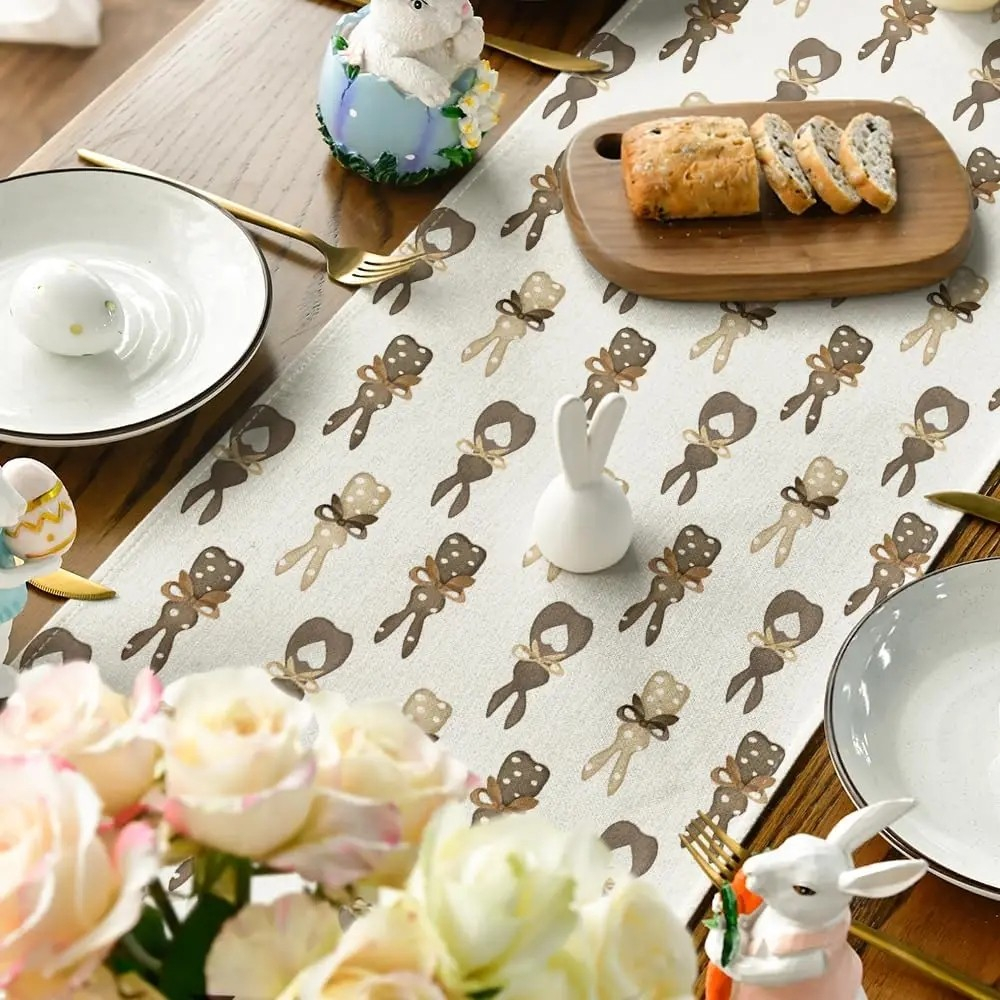 (181x33cm) Oster Tischläufer Frühlings Tischtuch Home Deko - Osterhase