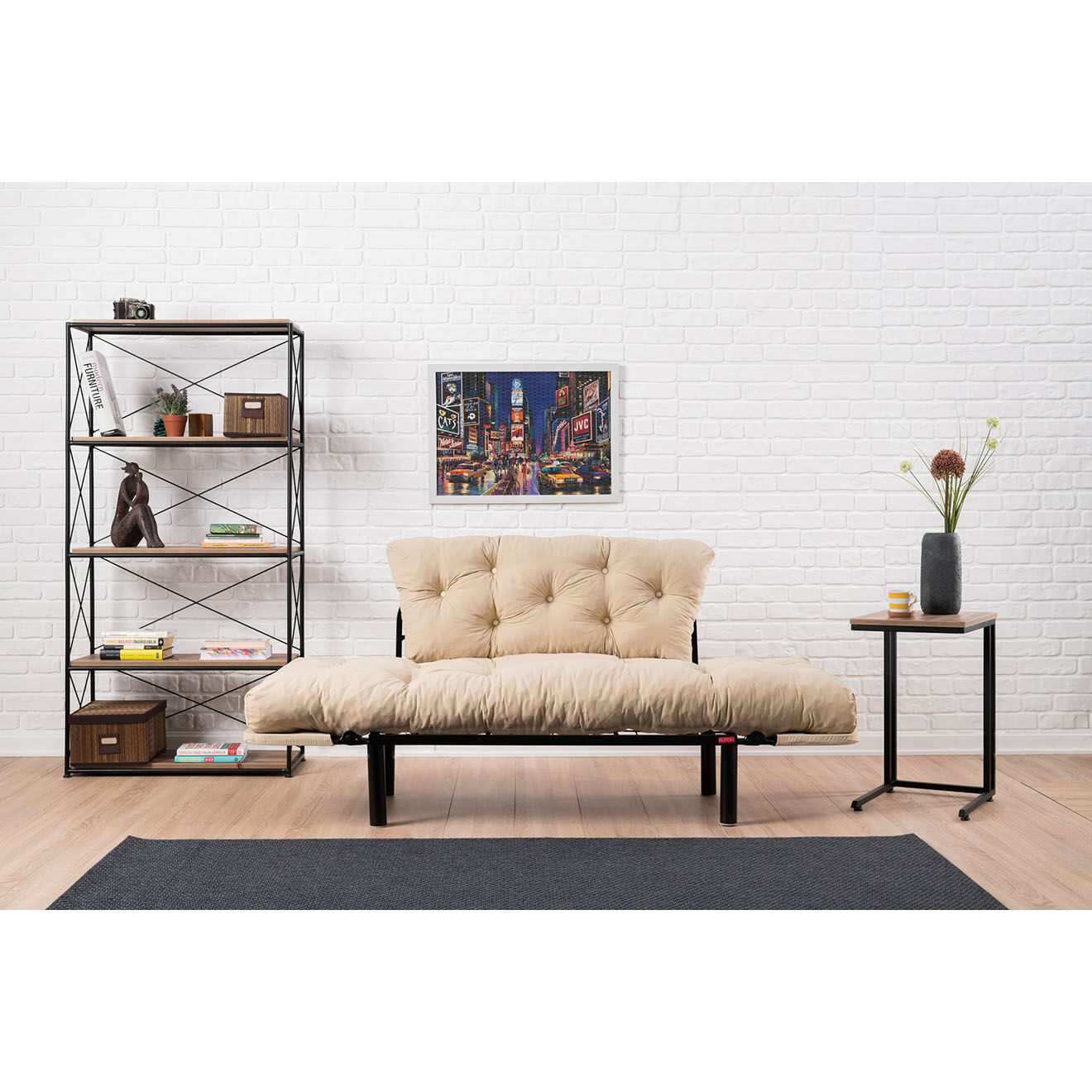 Atelier del Sofa Canapé 2 places convertible Nitta crème - 155x85x73 cm
