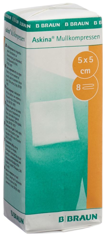 ASKINA MullLkompresse<br>100 Stück, 5cmx5cm