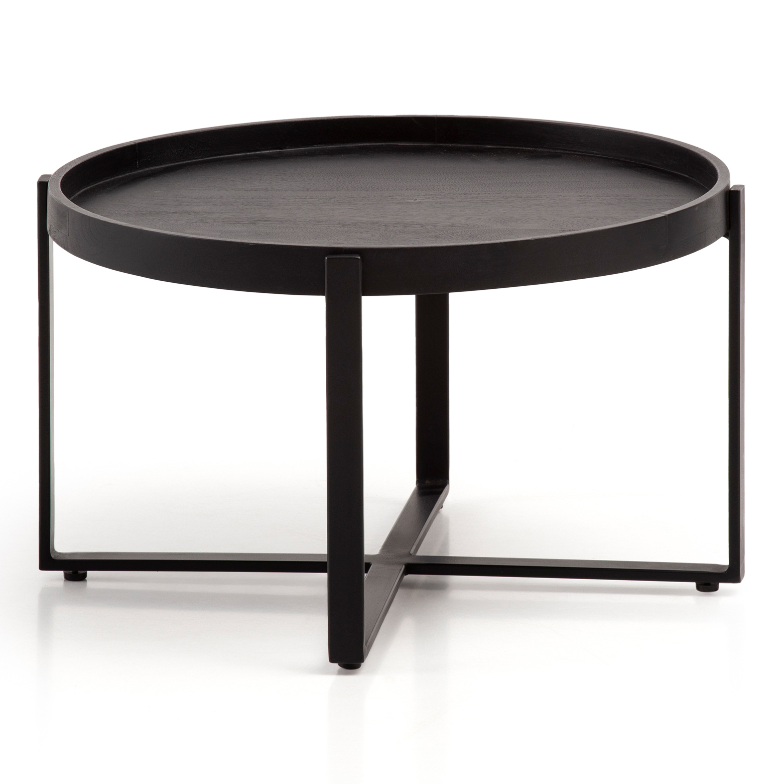 Couchtisch - schwarz - Massivholz - 60 cm