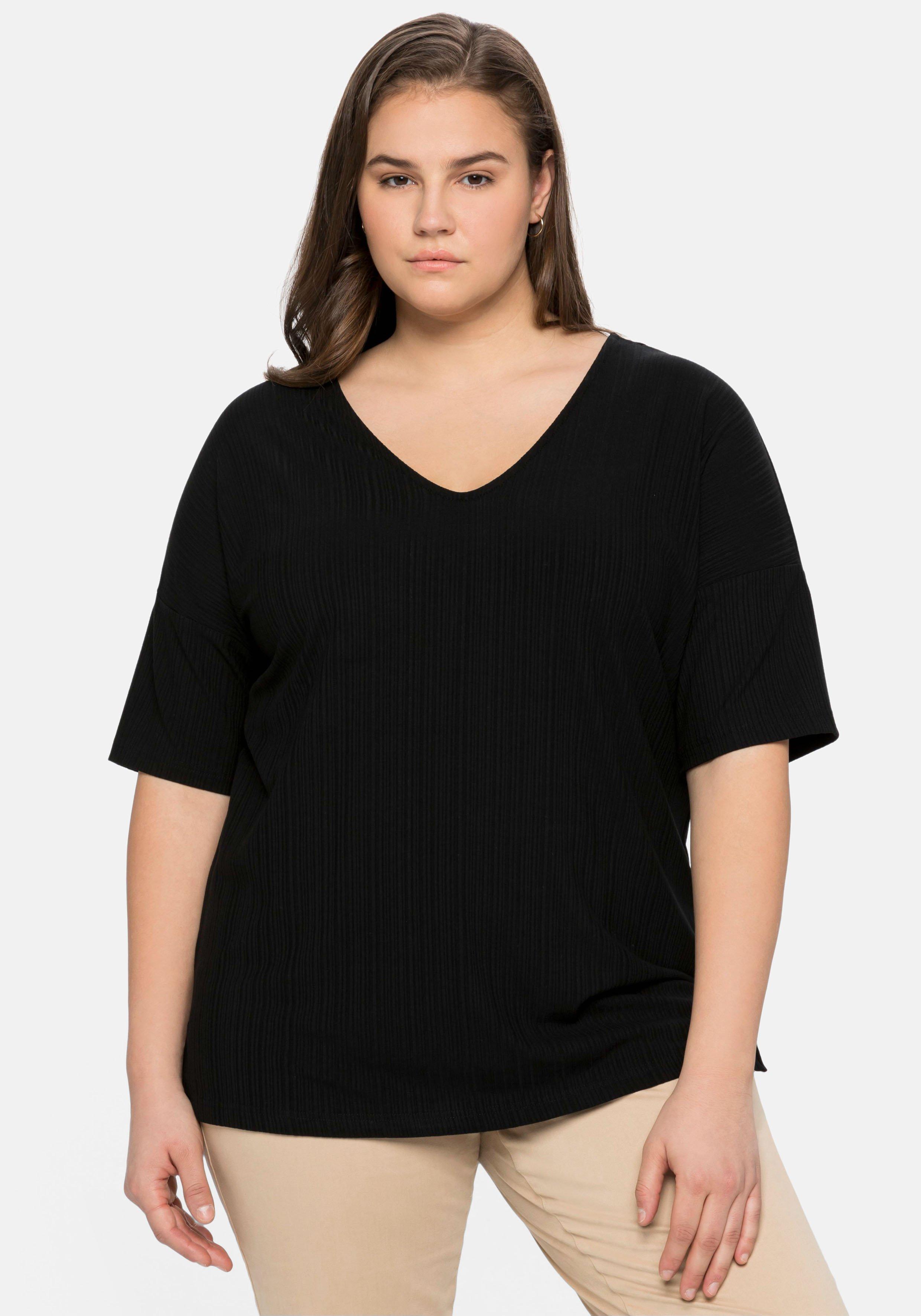 Shirt mit V-Ausschnitt, in Oversized-Form