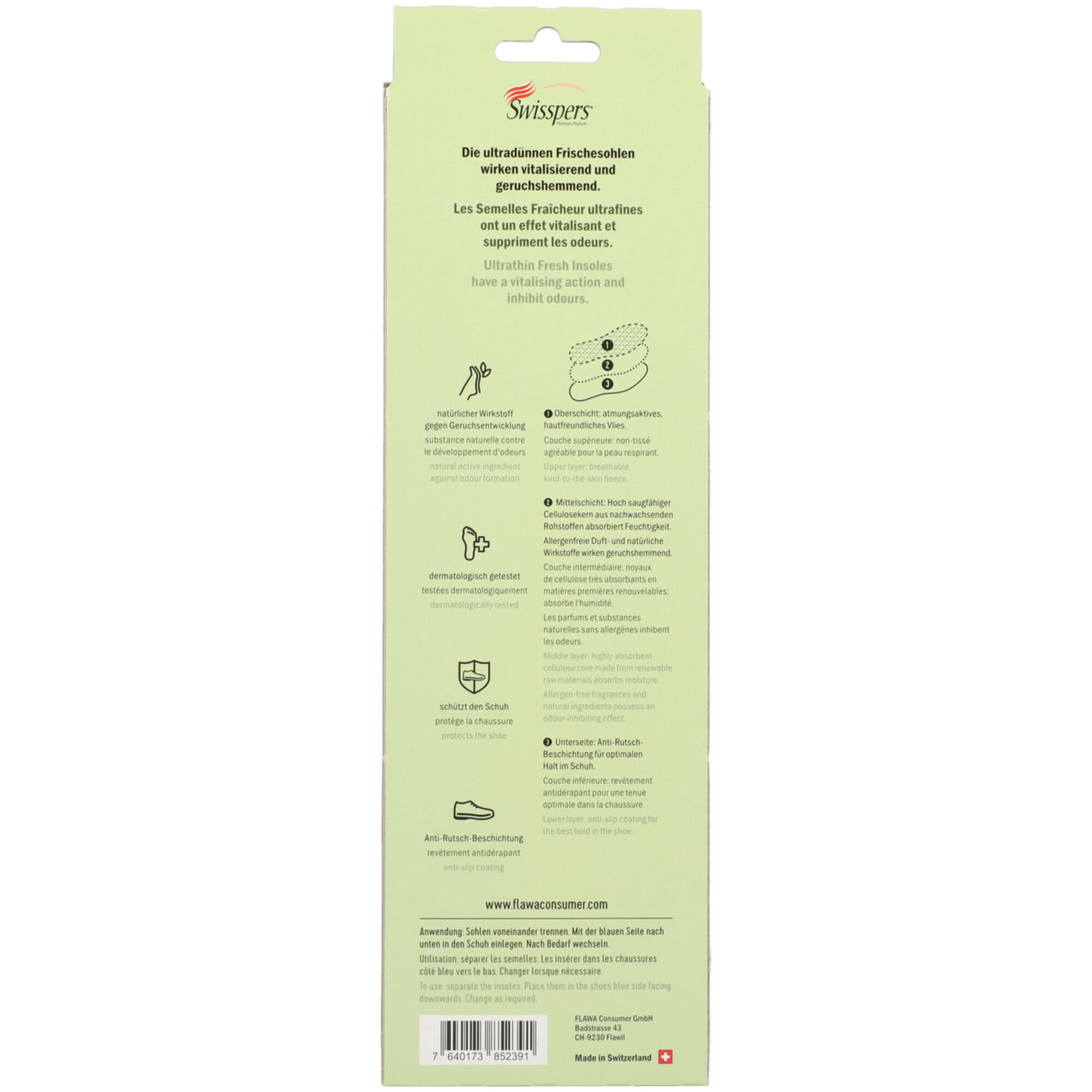 Swisspers Frischesohlen schwarz M 39 - 41