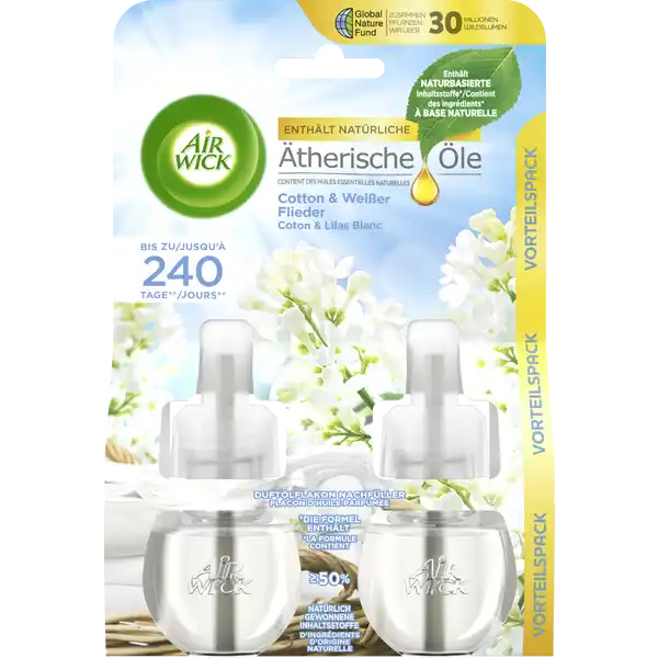 Duftölflakon Nachfüller Duo Cotton & Weisser Flieder
