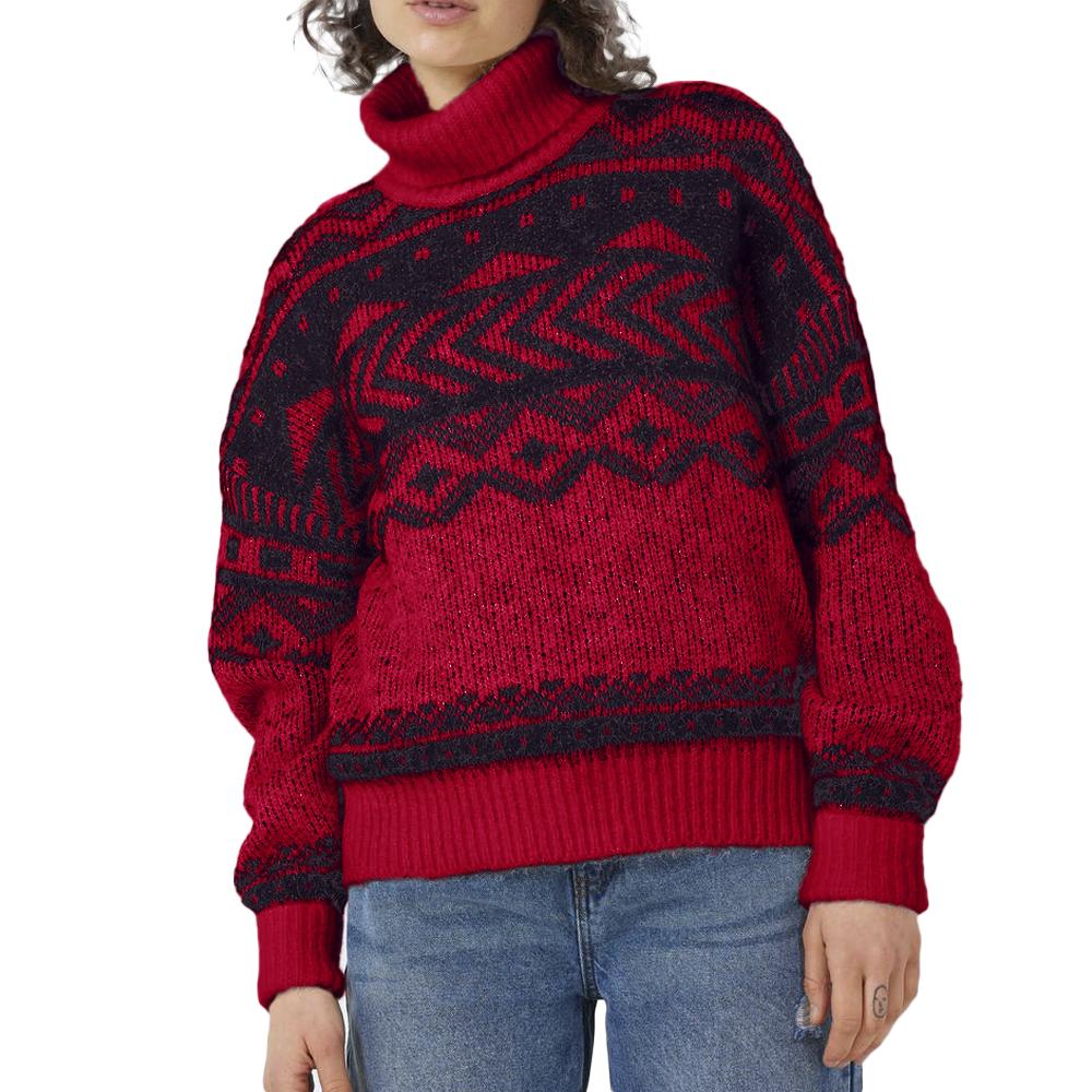Noisy May Pull Rouge/Noir Femme Noisy May Roll Neck