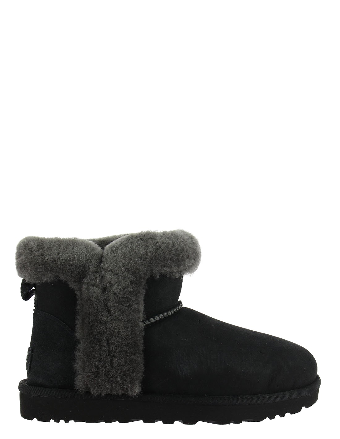 ugg boots femme classic mini heritage fluff daim noir
