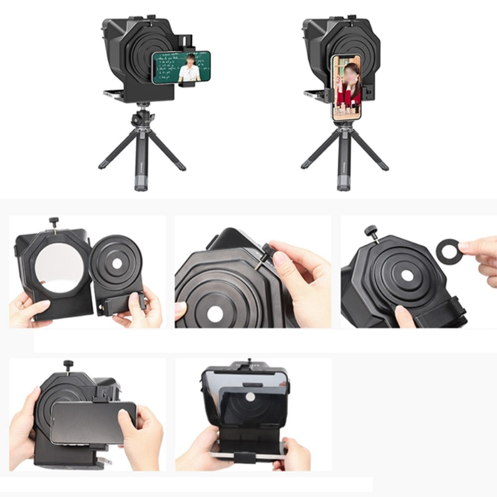 Smartphone Teleprompter mit Bluetooth Fernbedienung und 1/4