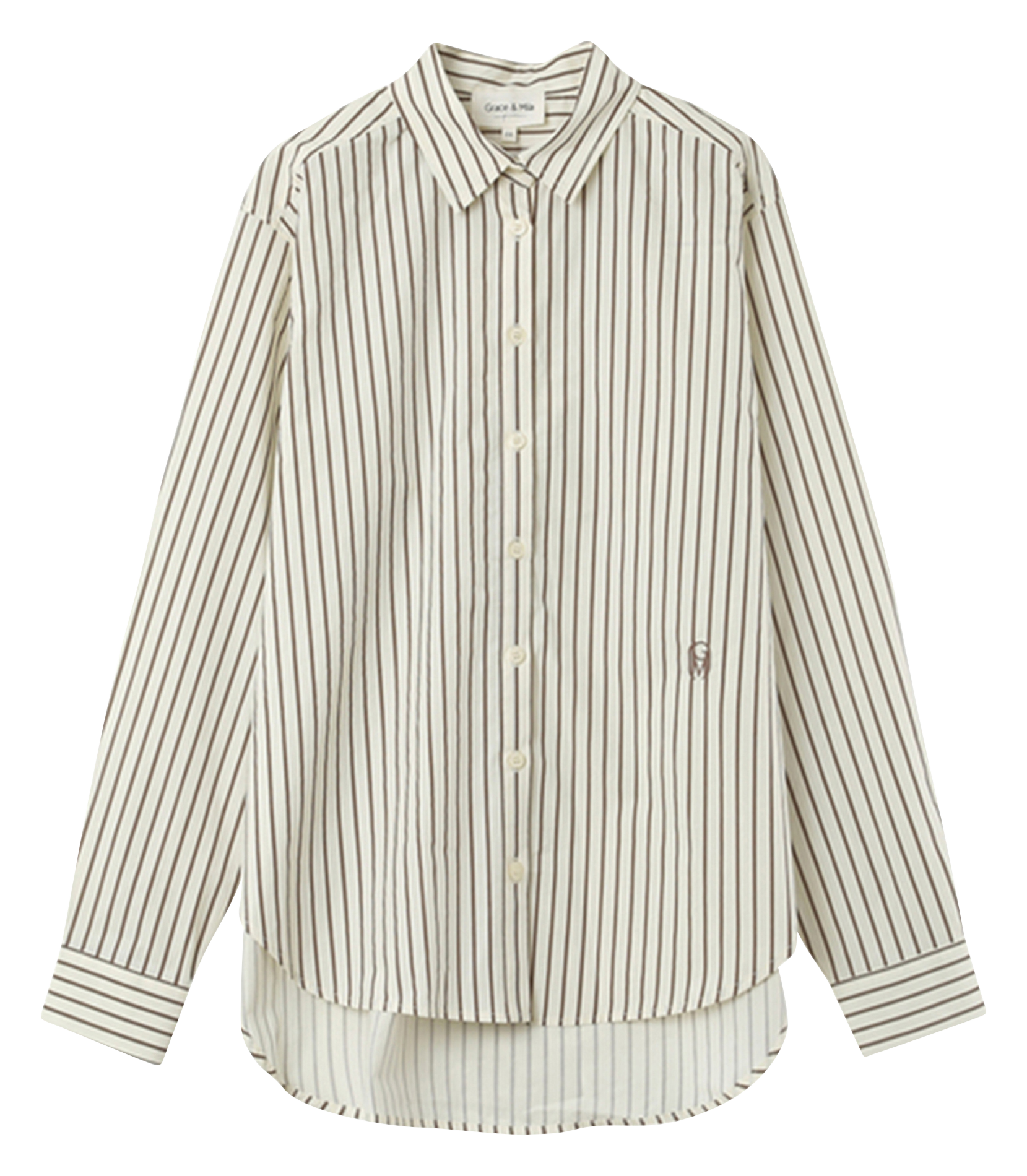 NUSETTA - Chemsie col classique en coton | Beige