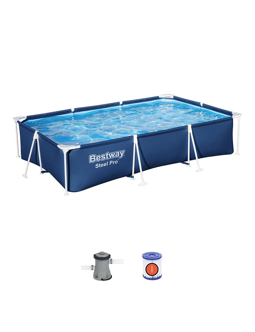 Rectangular Frame Pool 300x201x66cm Blue