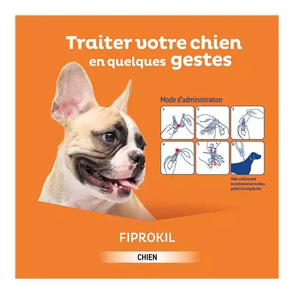 Clement Thekan Fiprokil Tratamento contra pulgas e carrapatos para cães de 20 a 40 kg, 4 pipetas