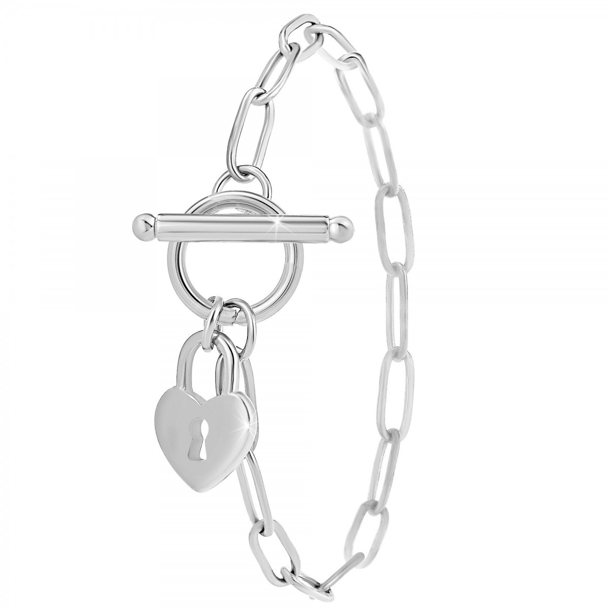 Bracelet coeur en acier inoxydable SC Crystal