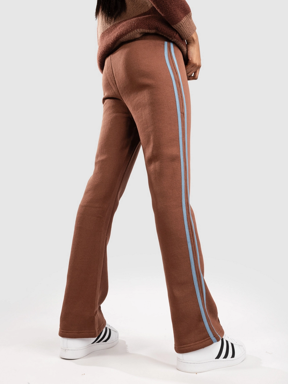 Daisy Street x Paul Frank Piping Detail Low Rise Wide Leg Sweatpants brown blue