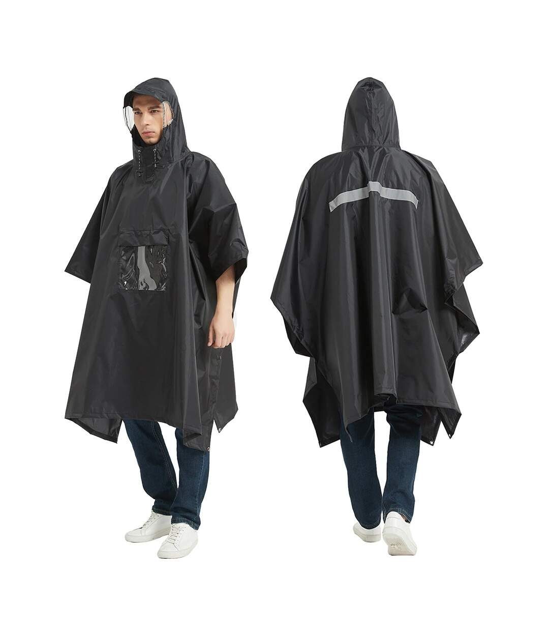 Poncho pluie 3 en 1 Noir