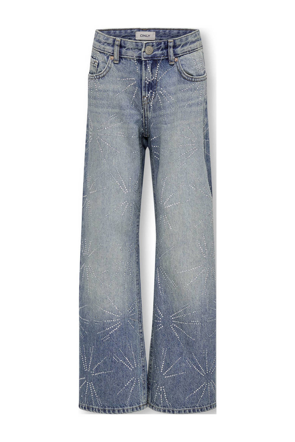 ONLY wide leg regular waist jeans medium blue denim
