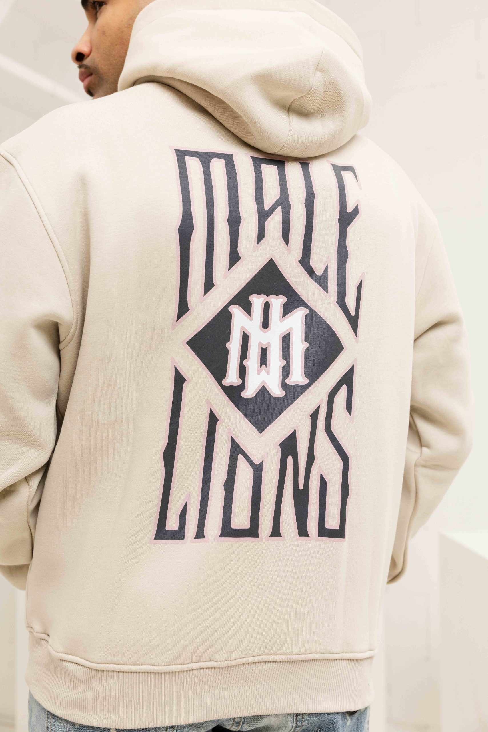 Malelions Gothic Tile Hoodie Heren Beige