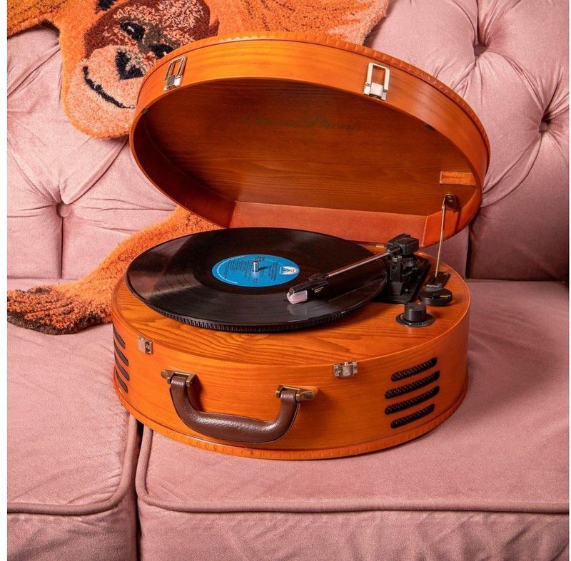 Classic Phono TT-34 - Platenspeler - Retro - Houten Koffer