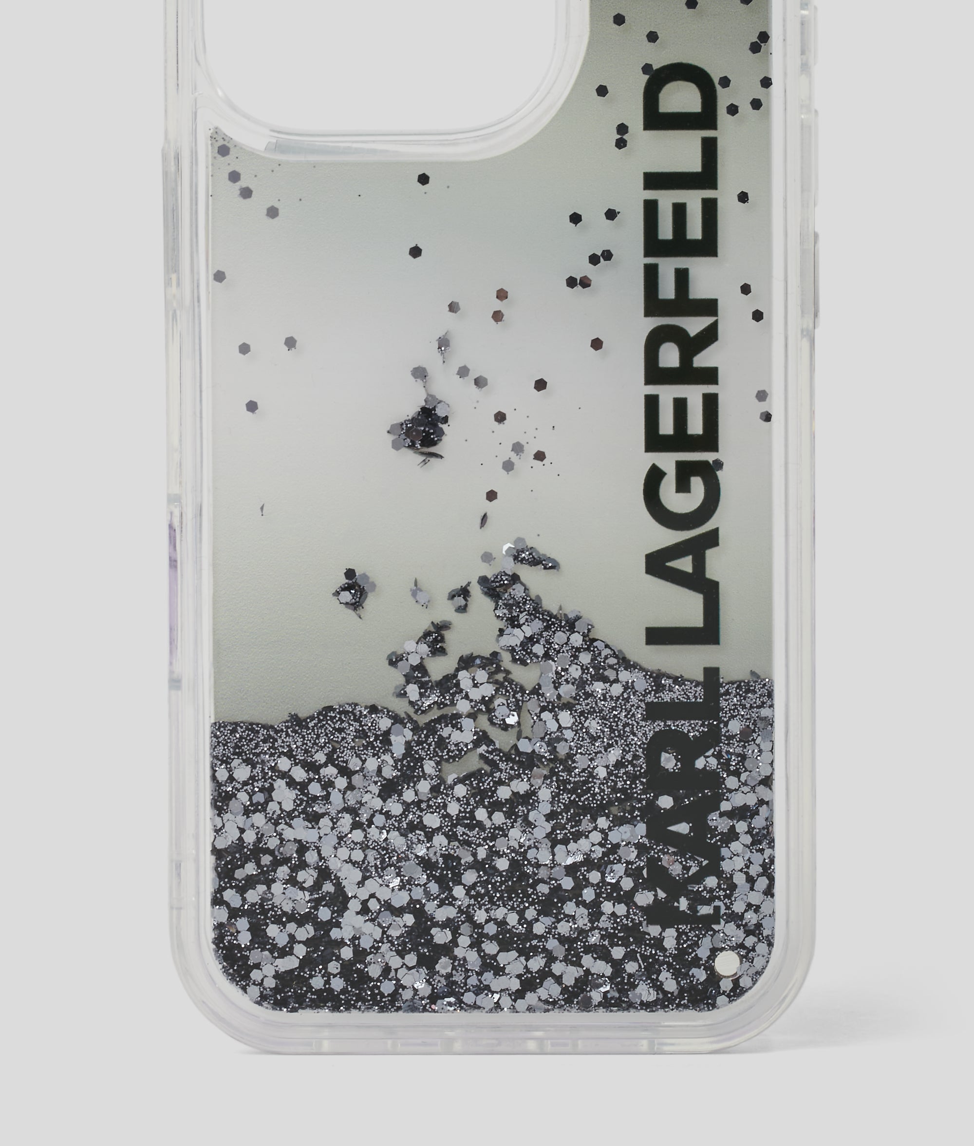 Logo hoesje met glitter voor iPhone 16 Pro