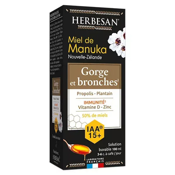 Solução oral Herbesan com mel de Manuka 100ml