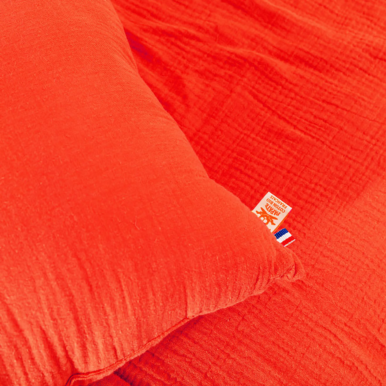 Papate Coussin Rectangle en Coton Bio fraise - 30x40 cm
