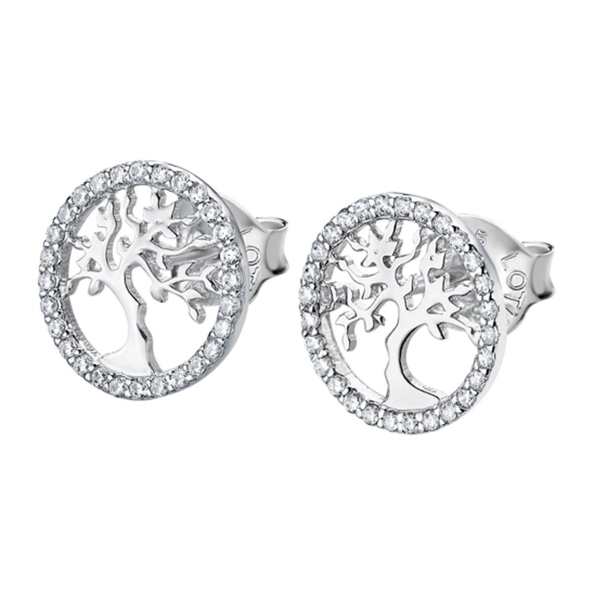 Boucle D'Oreille Lotus Silver Arbre De Vie