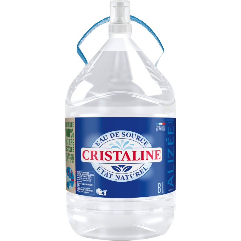 Fontaine eau de source Cristaline bouteille 8 L