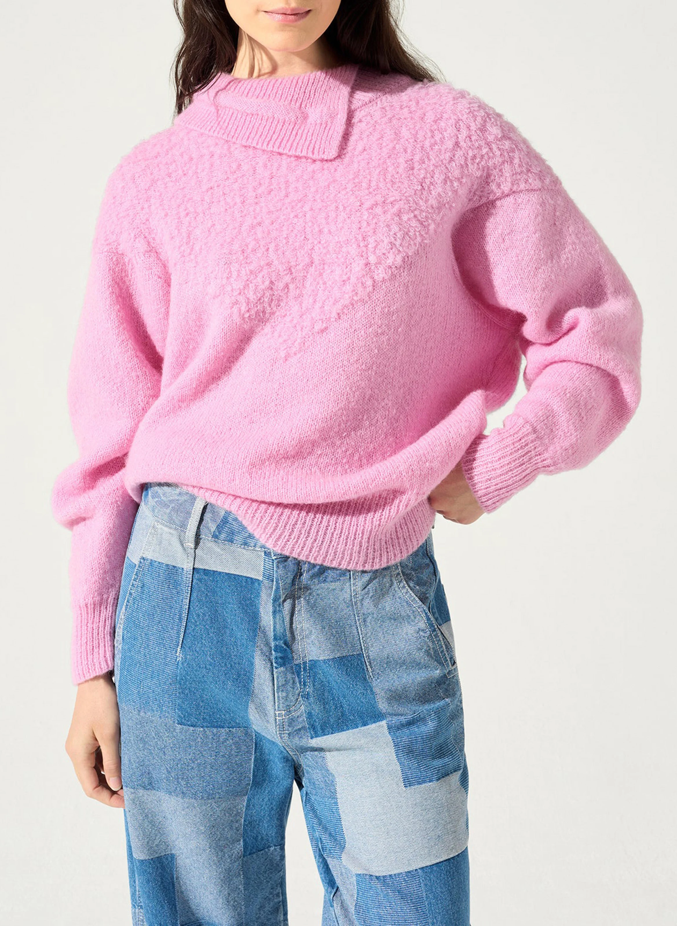 Pull oversize en maille | Rose