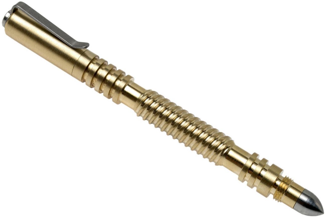 Rick Hinderer Spiral Investigator Pen Brass, tactische pen