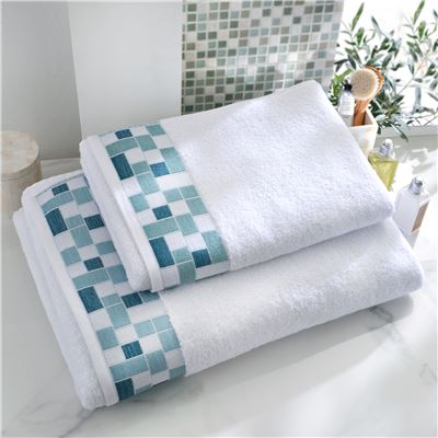 Linge de toilette décor mosaïque - 450 g/m² - BECQUET CRÉATION