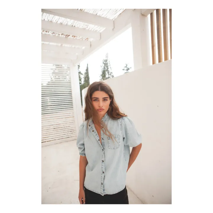 Marlot Paris Blouse Coton Tessa - Collection Femme | Bleu jean