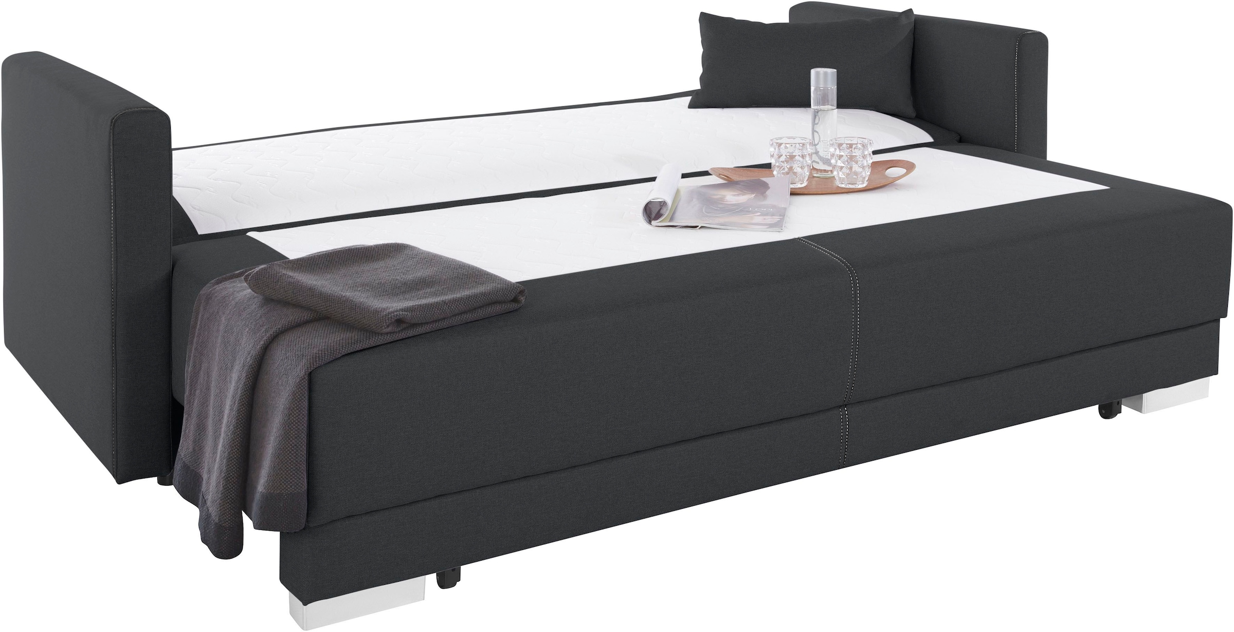 INOSIGN Schlafsofa »Berlin« mit Boxspringaufbau, Bettfunktion & Bettkasten, Dauerschlafsofa