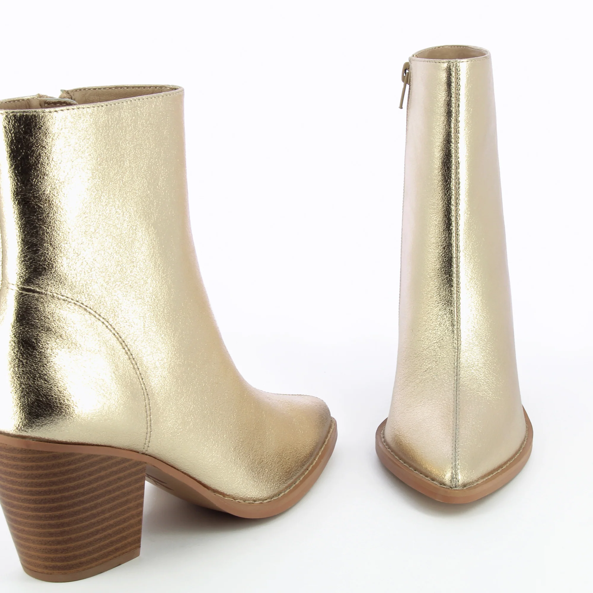 Bottines-Bottines à talon Julia or effet texturé