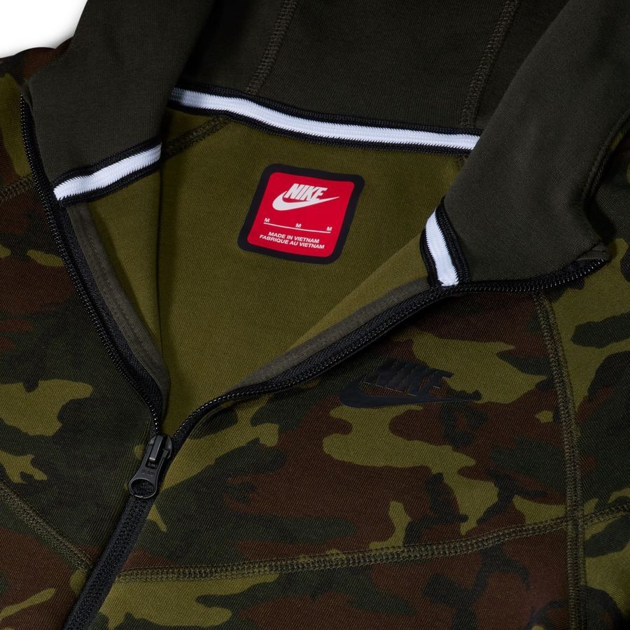 Nike Sweat à Capuche NSW Tech Fleece 24 Camo - Vert/Noir Enfant