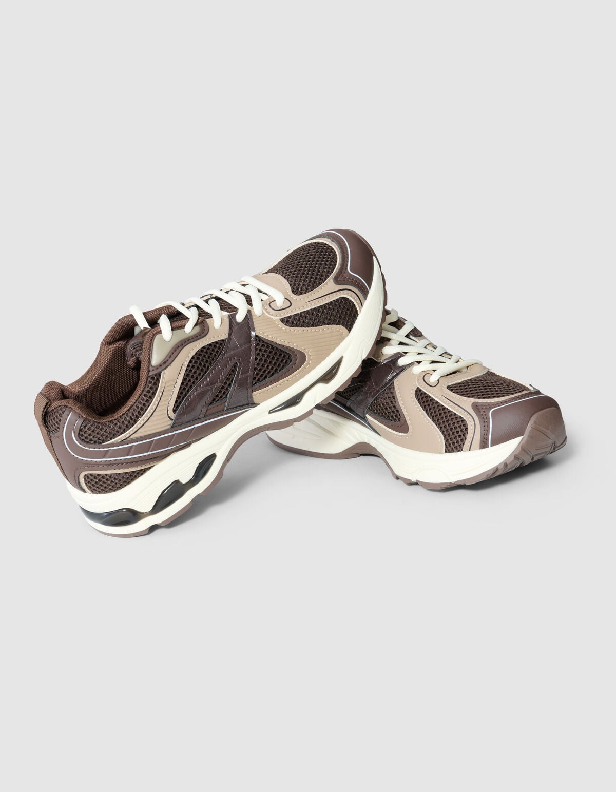 Mesh Sneaker Donkerbruin