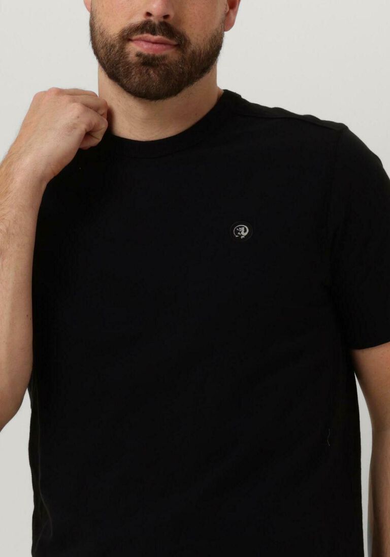 CAST IRON zwarte cast iron t-shirt short sleeve r-neck organic cotton slub essential