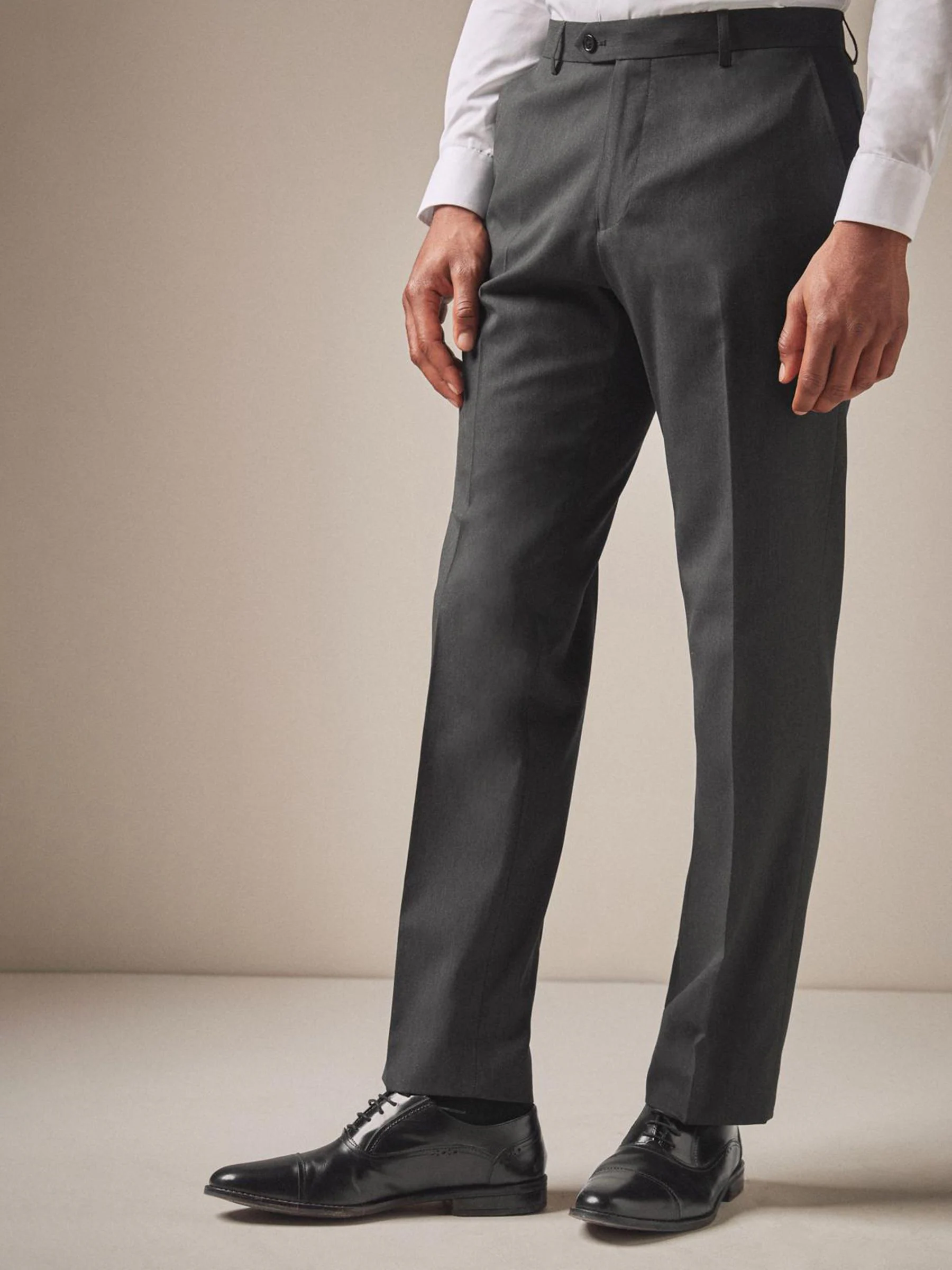 Antraciet - Normale Pasvorm - Chique stretchy broek