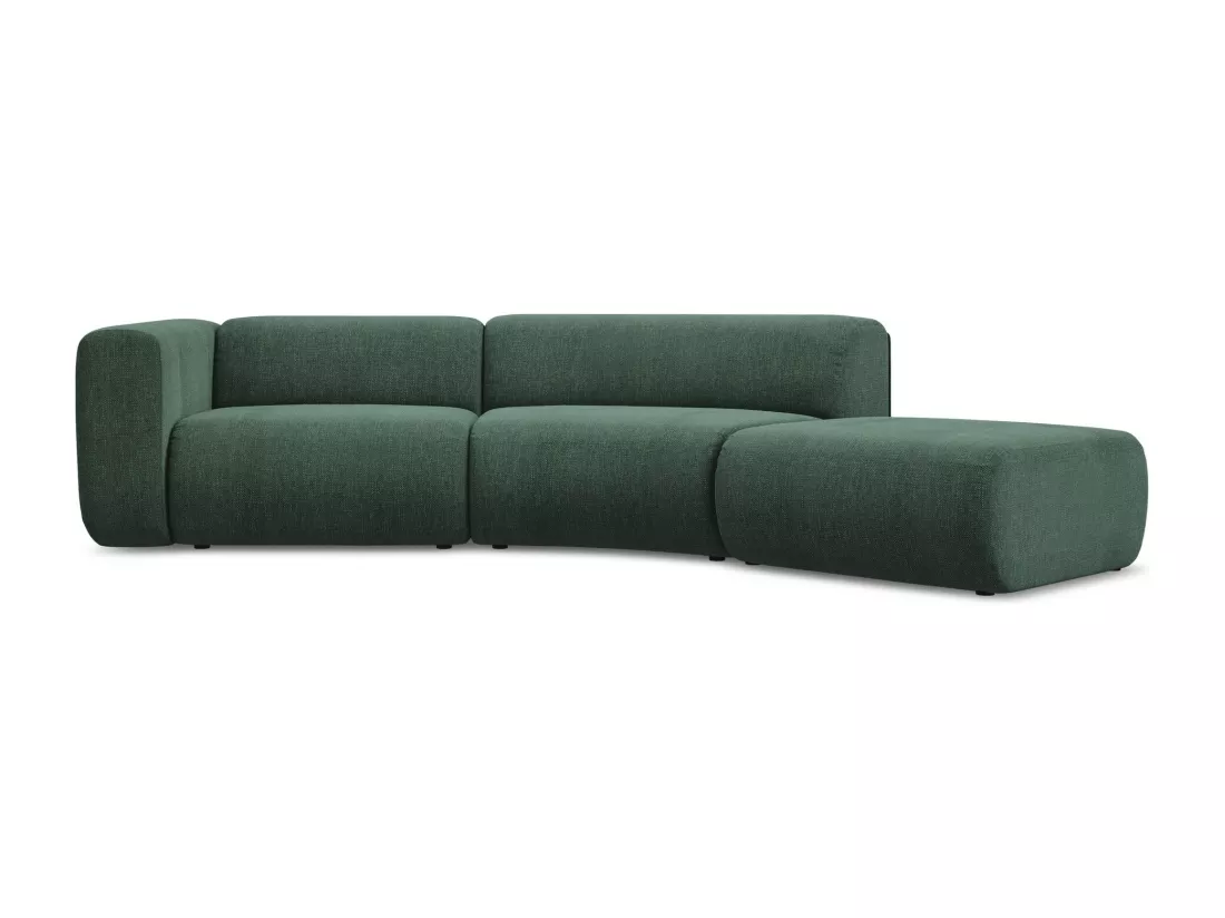 Canapé modulable 4 places droit en tissu chenille - vert - EKAHI